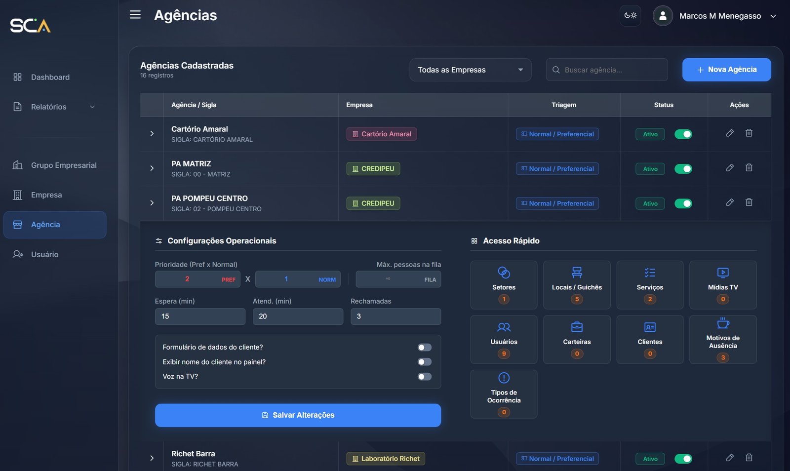 Totem de autoatendimento para emissão de senhas